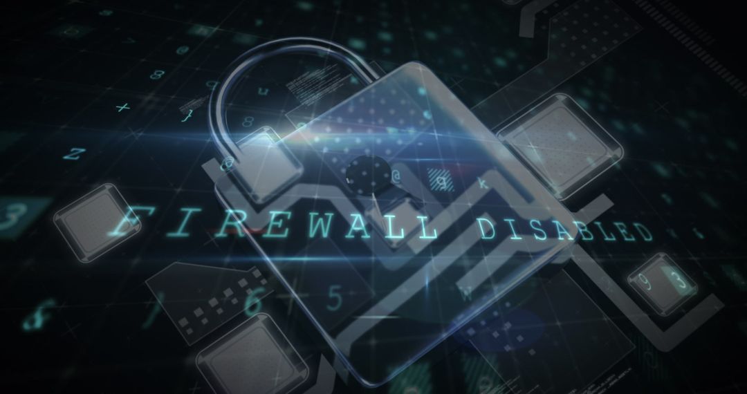 Digital Padlock with Firewall Disabled Warning Display