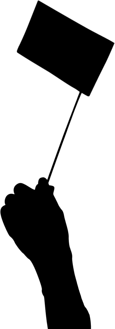 Transparent Silhouette of Hand Holding Flag Symbolizing Patriotism