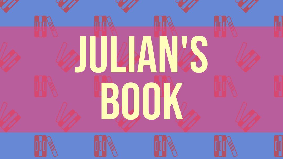 Bold 'Julian's Book' Title on Colorful Patterned Background - Download Free Stock Templates Pikwizard.com