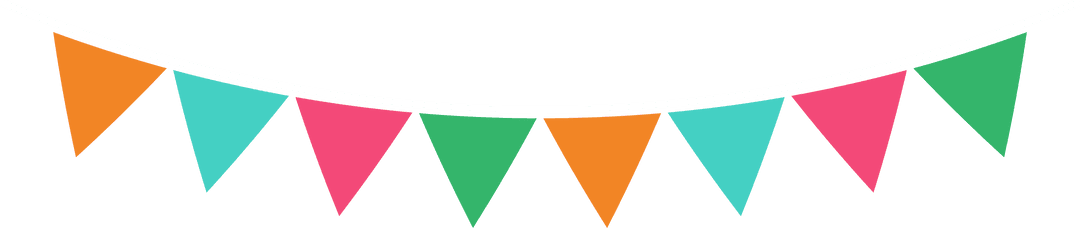 Transparent Colorful Pennant Garland for Festive Celebrations