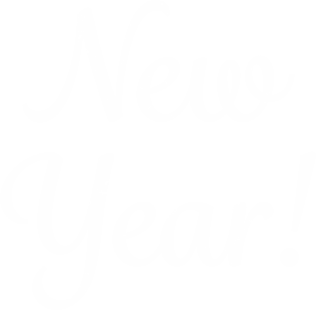 New Year Celebration Text on Transparent Background