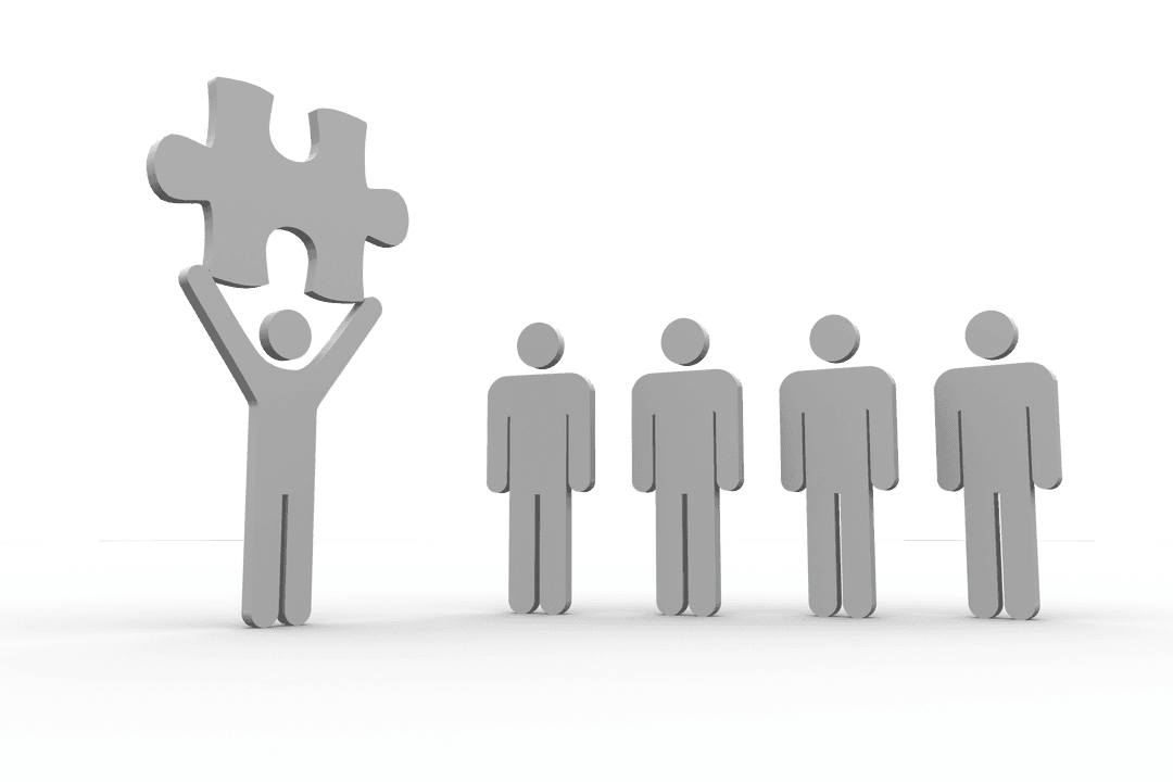 Transparent Conceptual Puzzle Piece Person Illustration