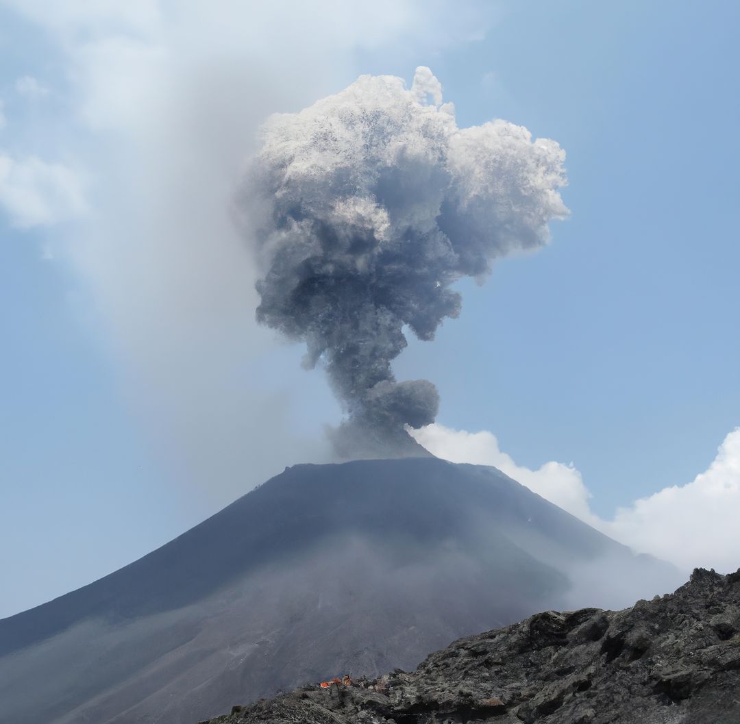 Active Volcano Erupting with Ash Cloud on Clear Day - Free Images, Stock Photos and Pictures on Pikwizard.com