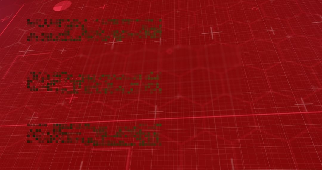 Data Processing on Futuristic Red Digital Grid