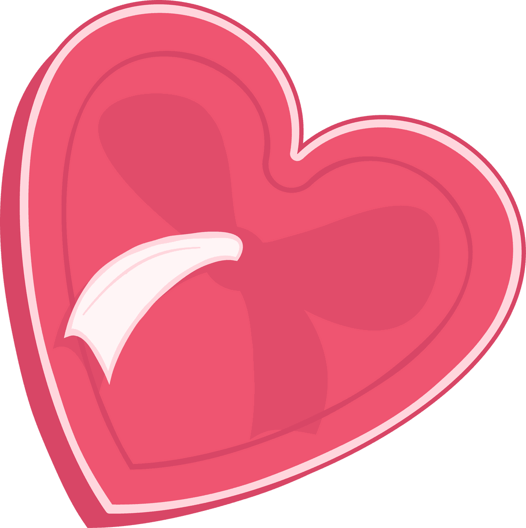 Glossy Pink Heart Shape on Transparent Background