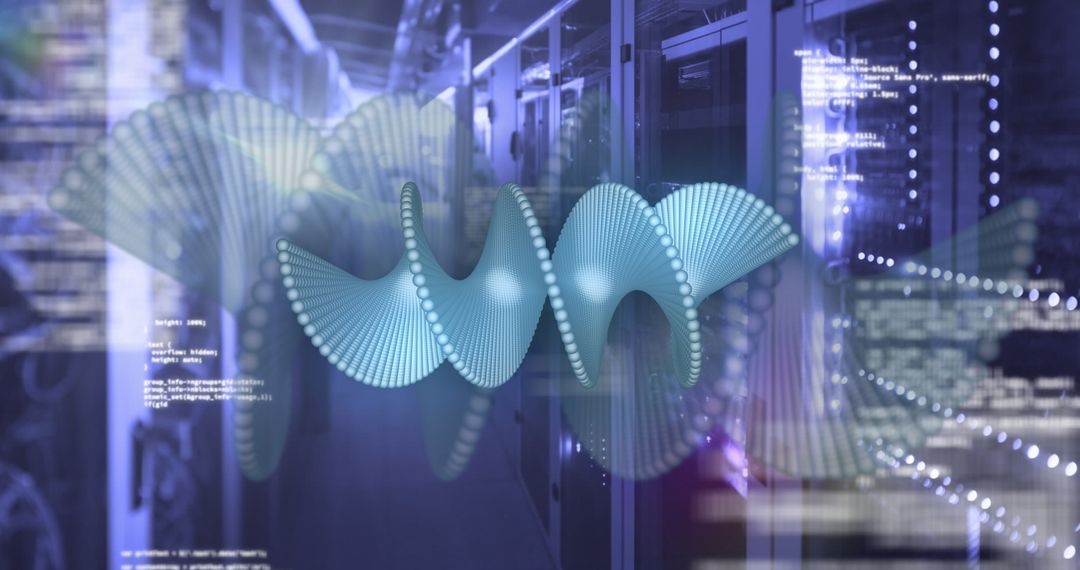 Digital DNA Strand in Data Center for Technology Concept