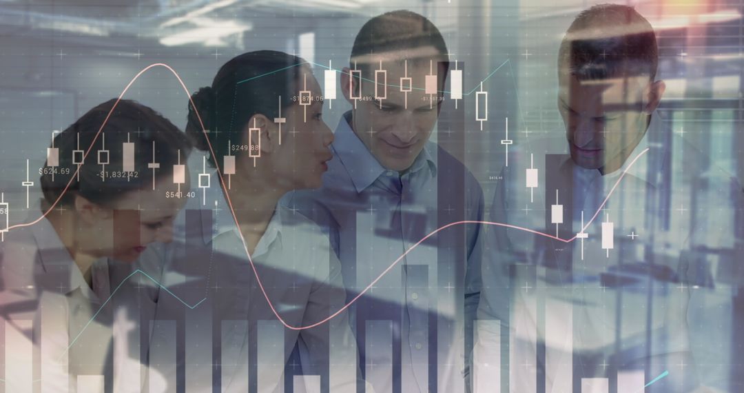 Architects Meeting Amid Financial Data Overlay Dream