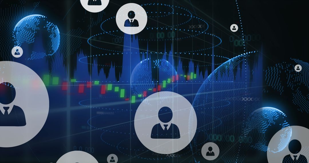 Global Network and Business Data with Spinning Globe