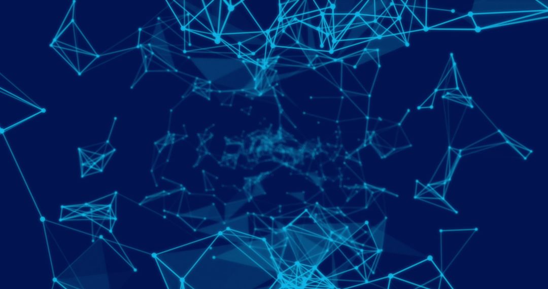 Abstract Digital Network with Glowing Blue Connections