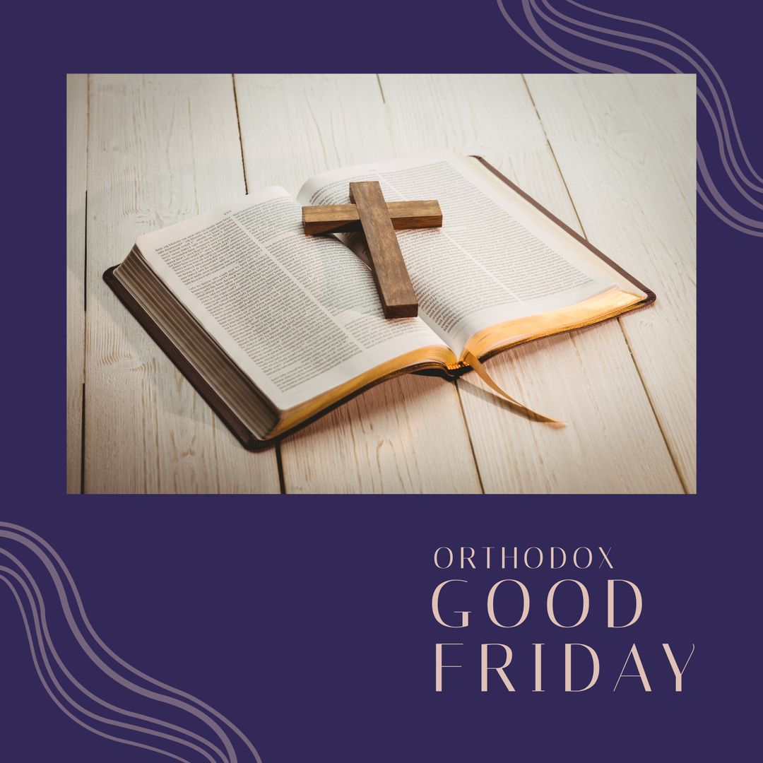 Orthodox Good Friday Tribute with Bible and Cross Imagery