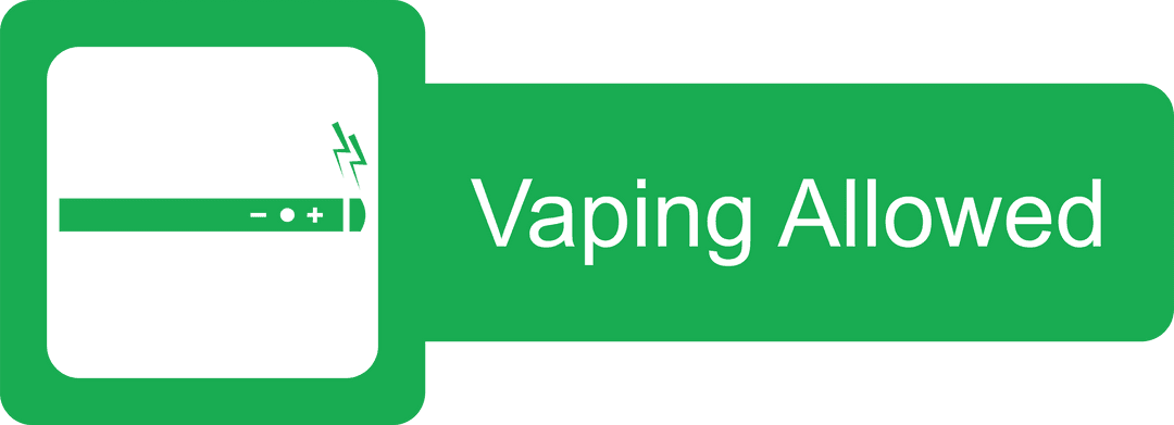Green Transparent Vaping Allowed Sign