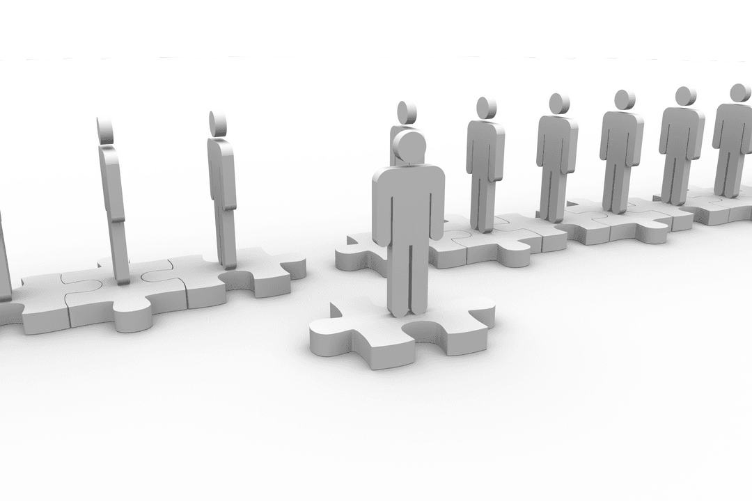 Transparent Business Team Collaboration Concept with Puzzle Pieces