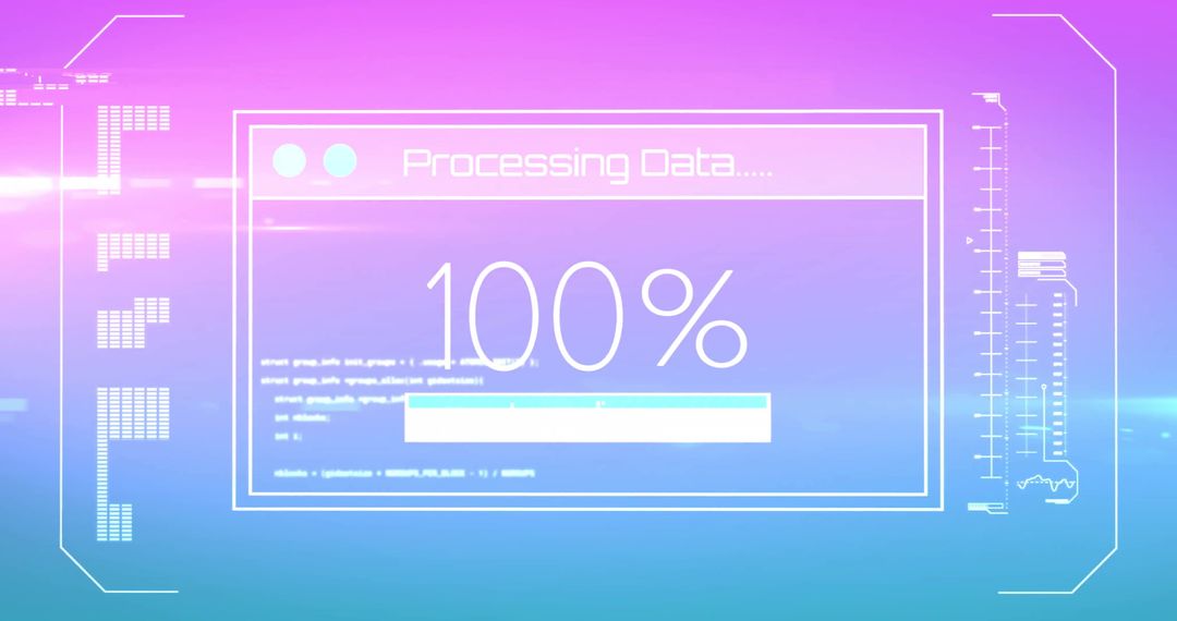 Digital Data Processing Interface on Vibrant Background