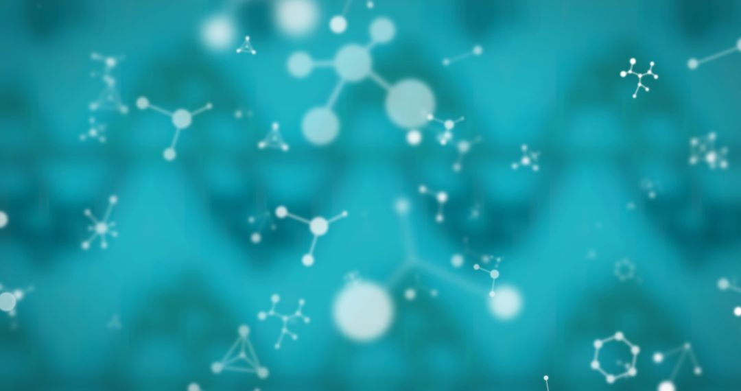 Abstract Molecular Pattern on Blue Background
