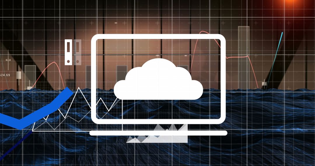 Cloud Computing Technology with Digital Wave and Data Charts - Free Images, Stock Photos and Pictures on Pikwizard.com