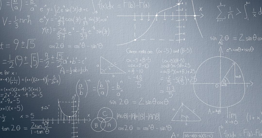 Mathematical Equations on Grey Background for Data Analysis Concepts