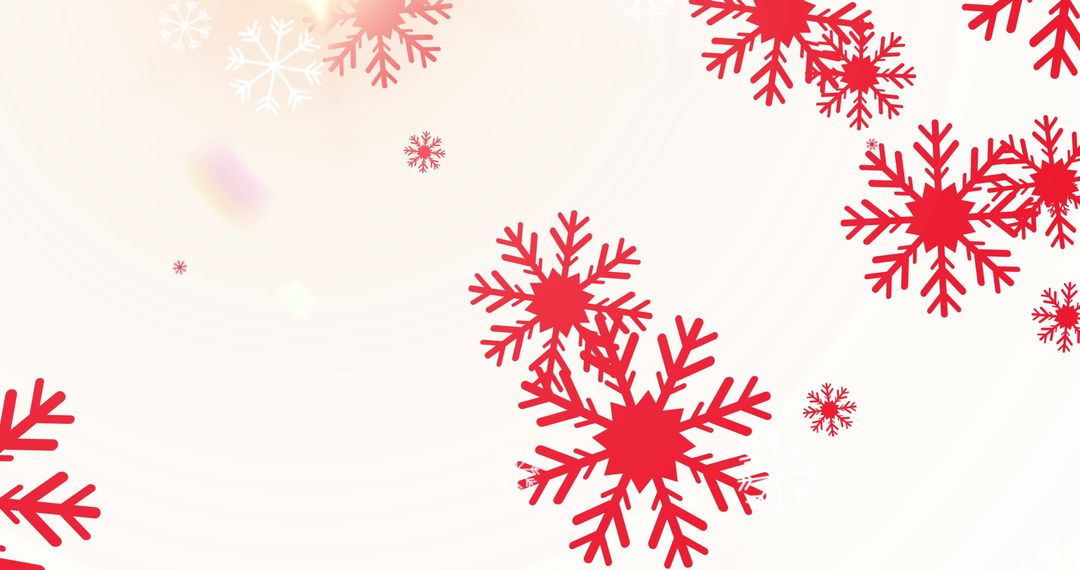Red Snowflakes on Pink Gradient Background for Festive Design