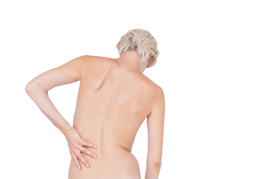 Transparent Image of Female Experiencing Back Pain