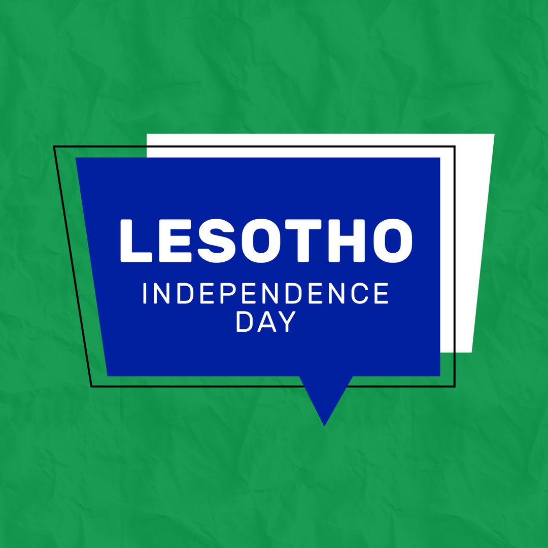 Lesotho Independence Day Celebration Graphic on Green Background - Download Free Stock Templates Pikwizard.com