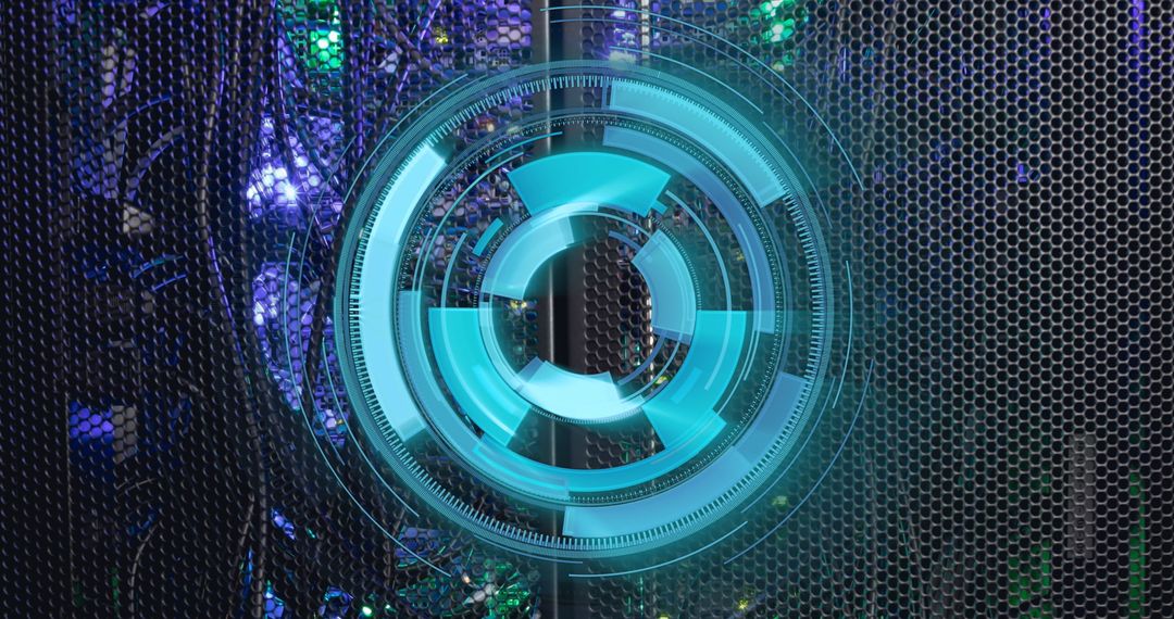 Futuristic Digital Scanner on Technology Data Server