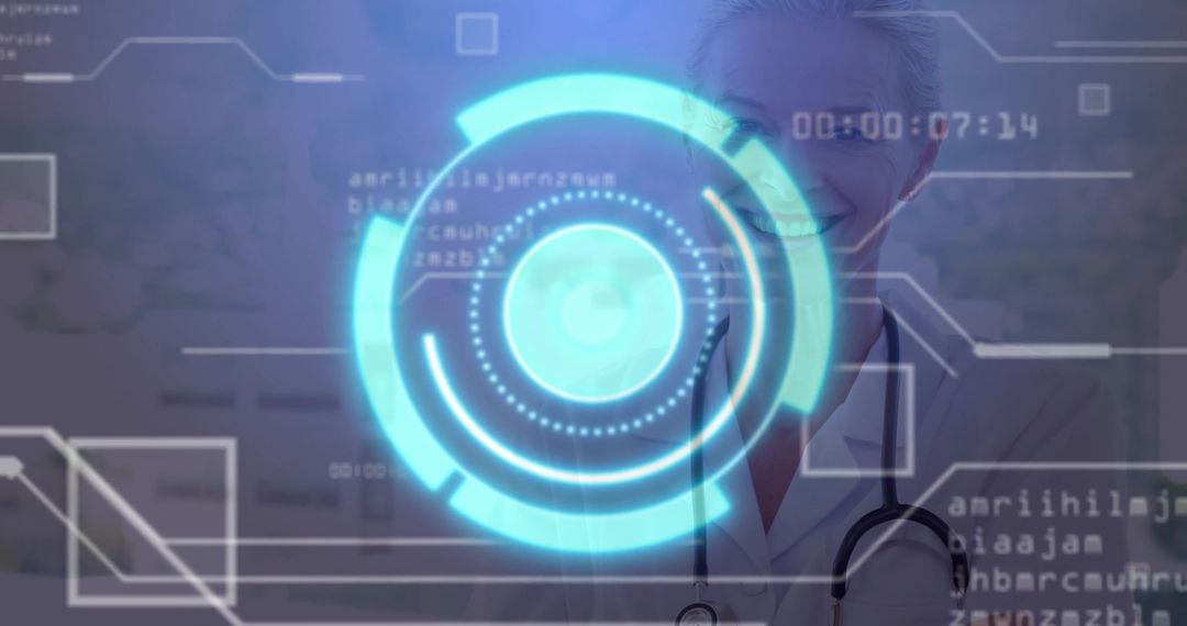 Futuristic Healthcare Technology with Doctor and Digital Interface