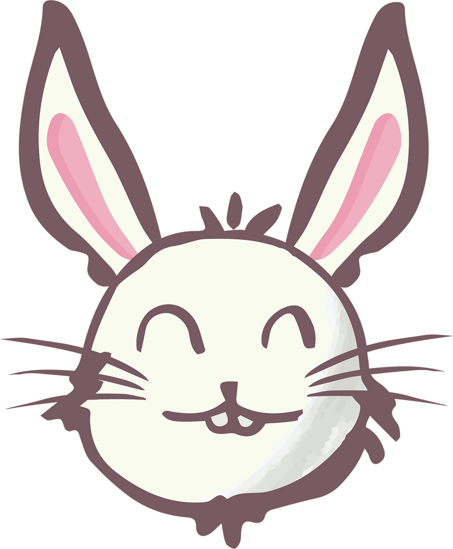 Cute Easter Rabbit Face Illustration on Transparent Background - Download Free Stock Images Pikwizard.com