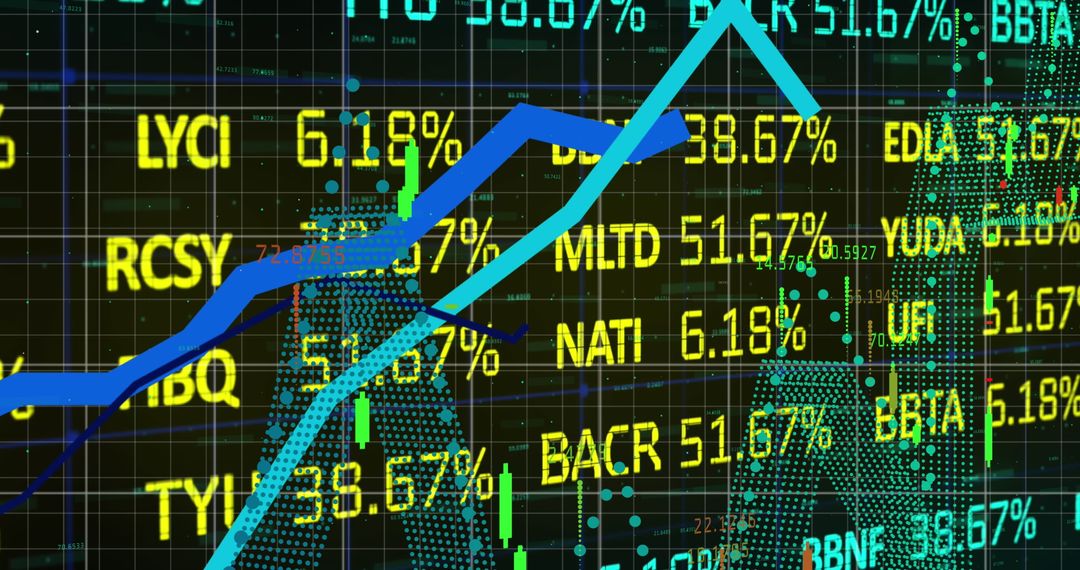Rising Stock Market Trends with Data Visualization Graphic