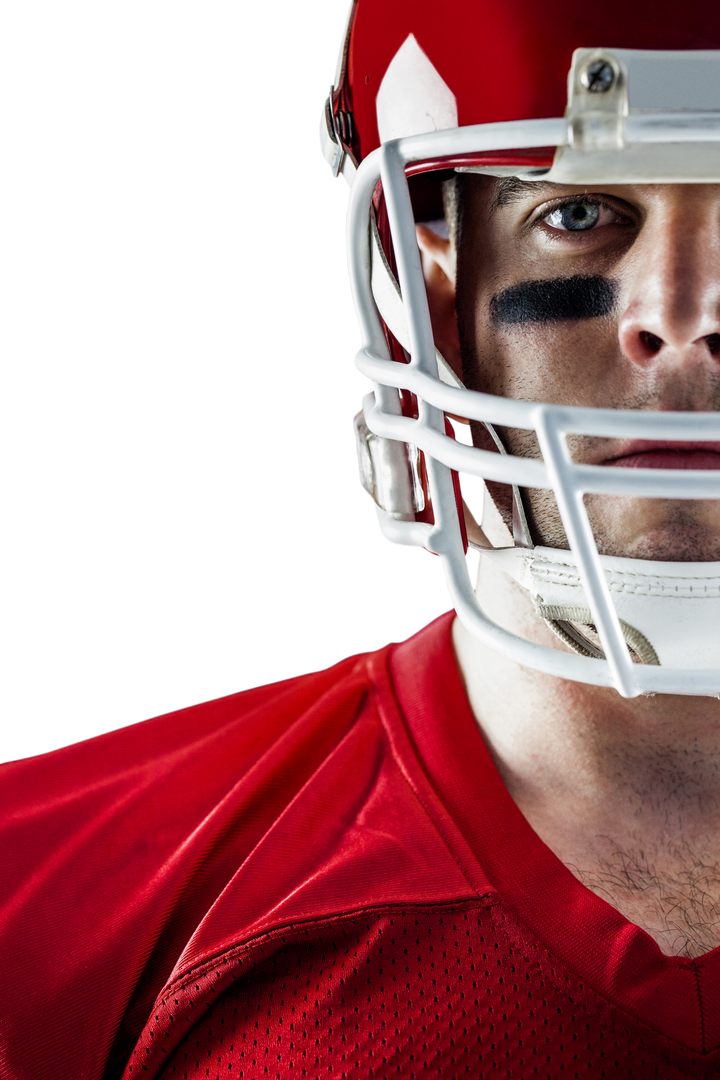 Transparent Focused Football Player in Red Gear Portrait Sports - Download Free Stock Images Pikwizard.com