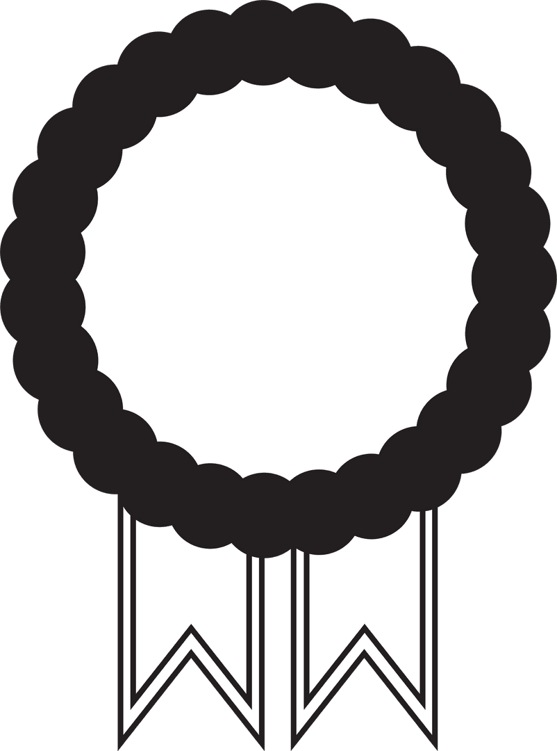 Transparent Award Ribbon with Circular Badge and Ribbons