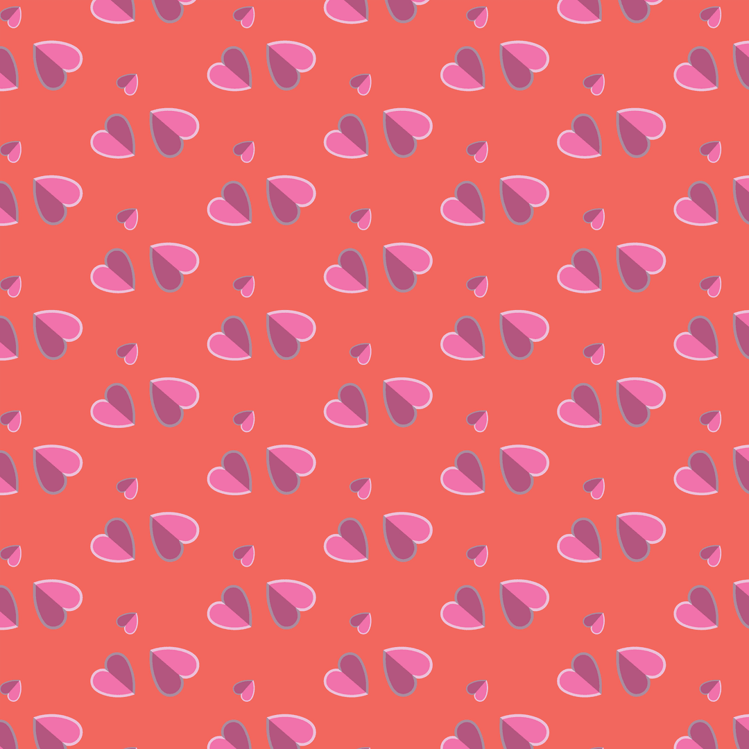 Seamless Pink Red Heart Pattern Transparent Background Vector