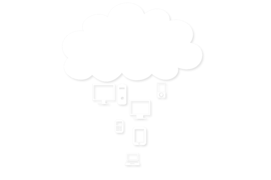 Cloud Concept with Media Icons on Transparent Background