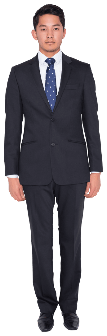 Transparent Full-Length Businessman Standing Assertively