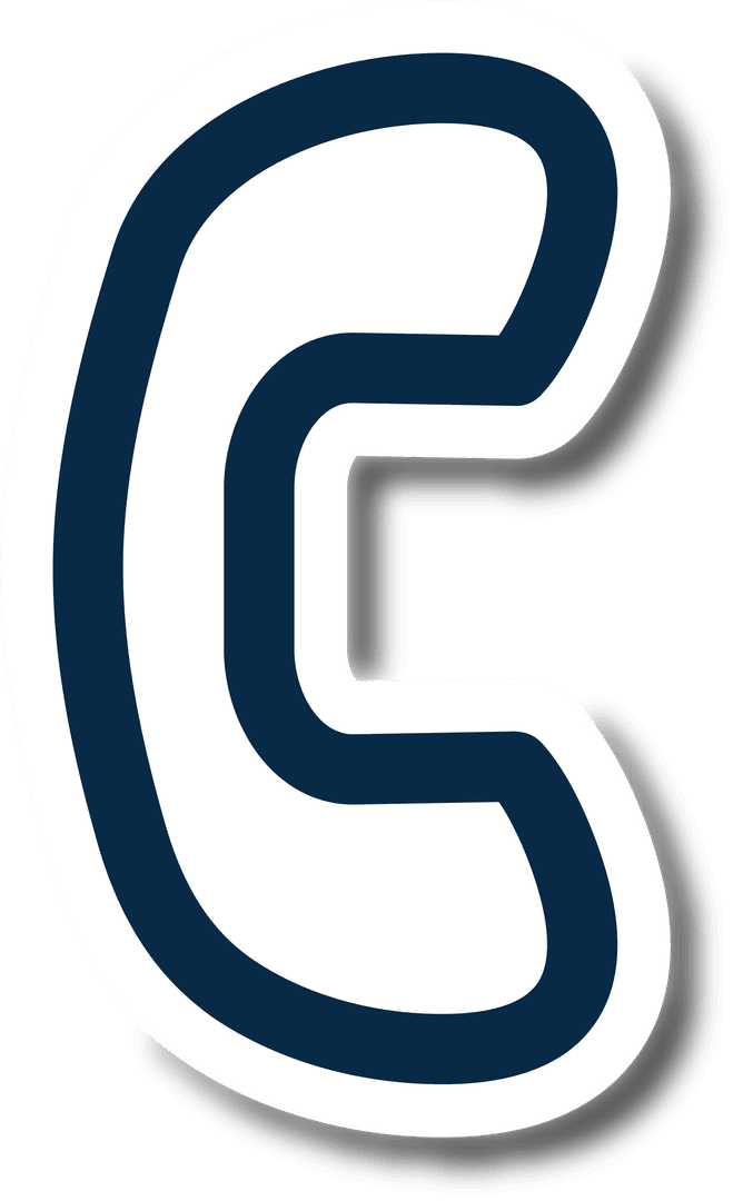 Digital Phone Icon on Transparent Background for Communication