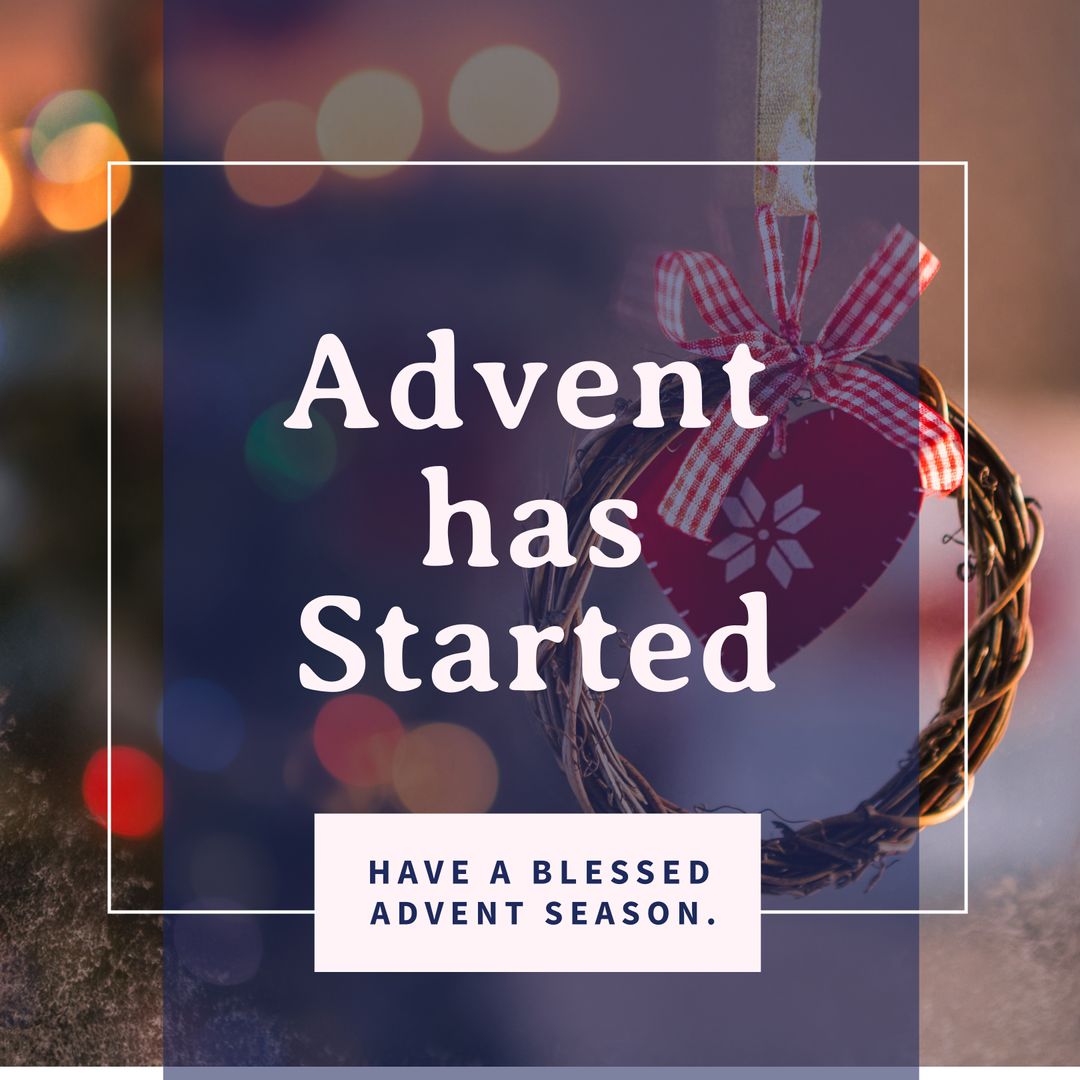 Festive Advent Season Announcement with Decorative Wreath