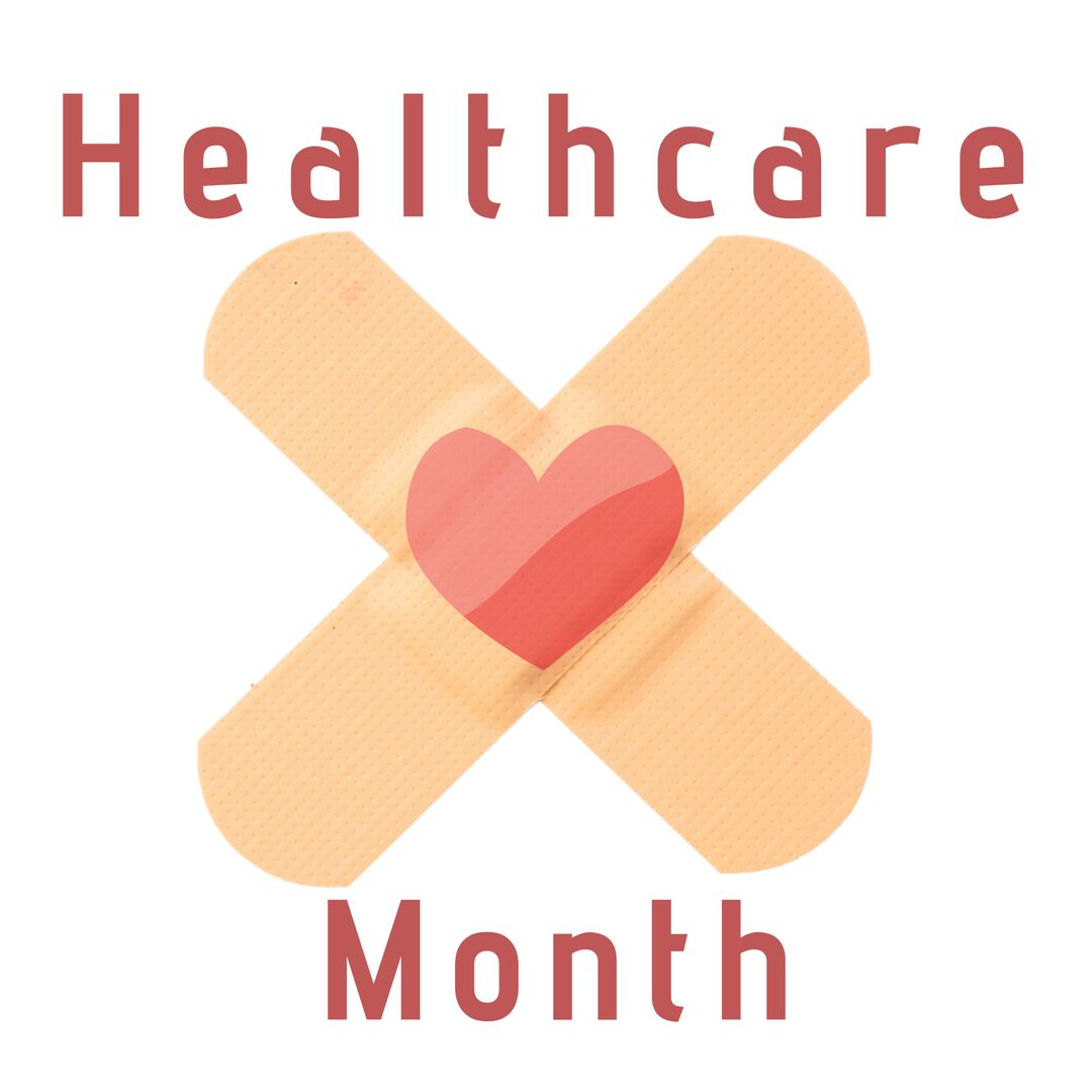 Healthcare Month Symbol with Heart and Bandages
