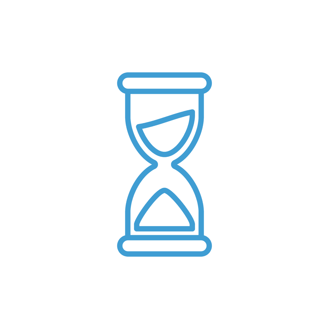 Transparent Blue Hourglass Vector Illustrating Time and Patience