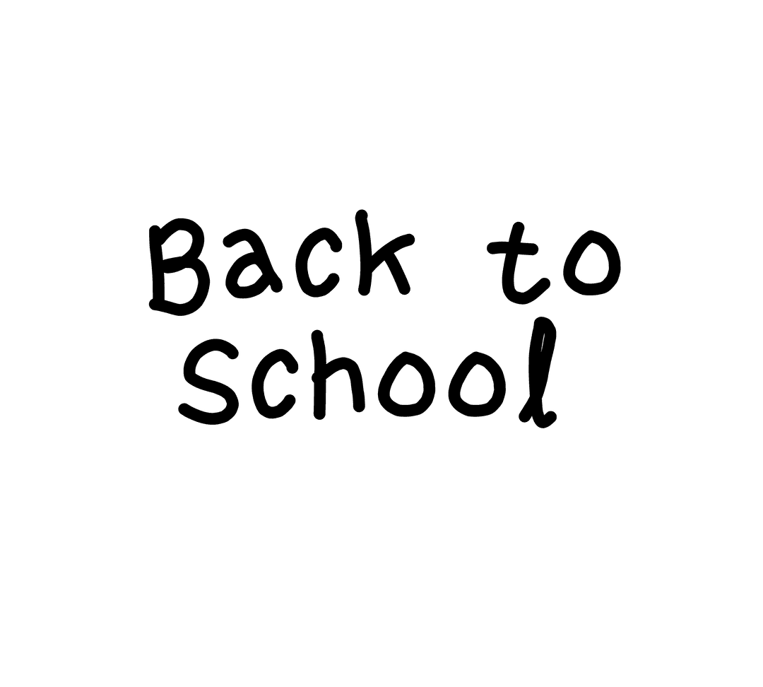 Transparent Back to School Digital Text Graphic for Educational Use