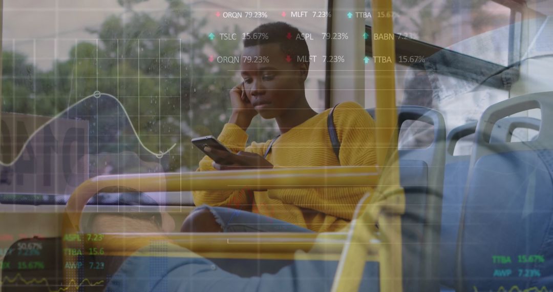 Urban Commuter Using Smartphone with Digital Data Overlay