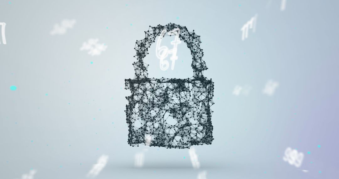 Digital Data Security Symbol with Numbers and Connections - Free Images, Stock Photos and Pictures on Pikwizard.com
