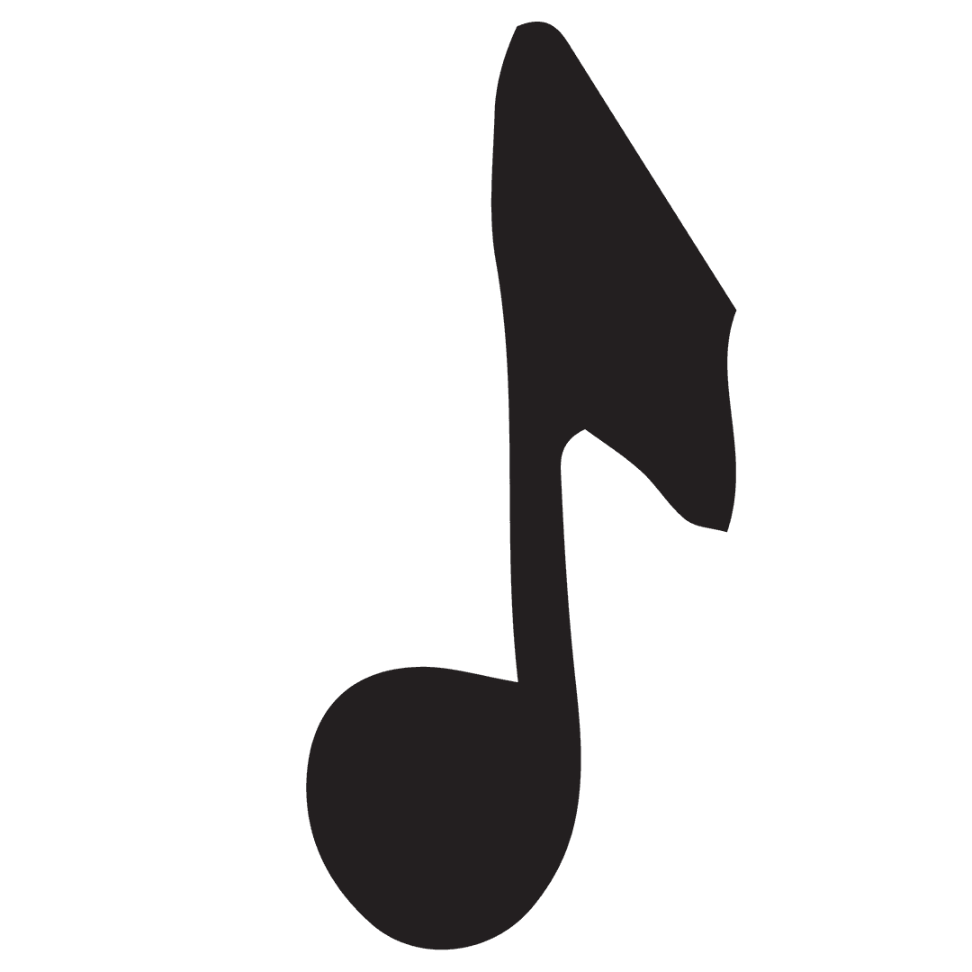 Transparent Black Music Note Illustration on White Background