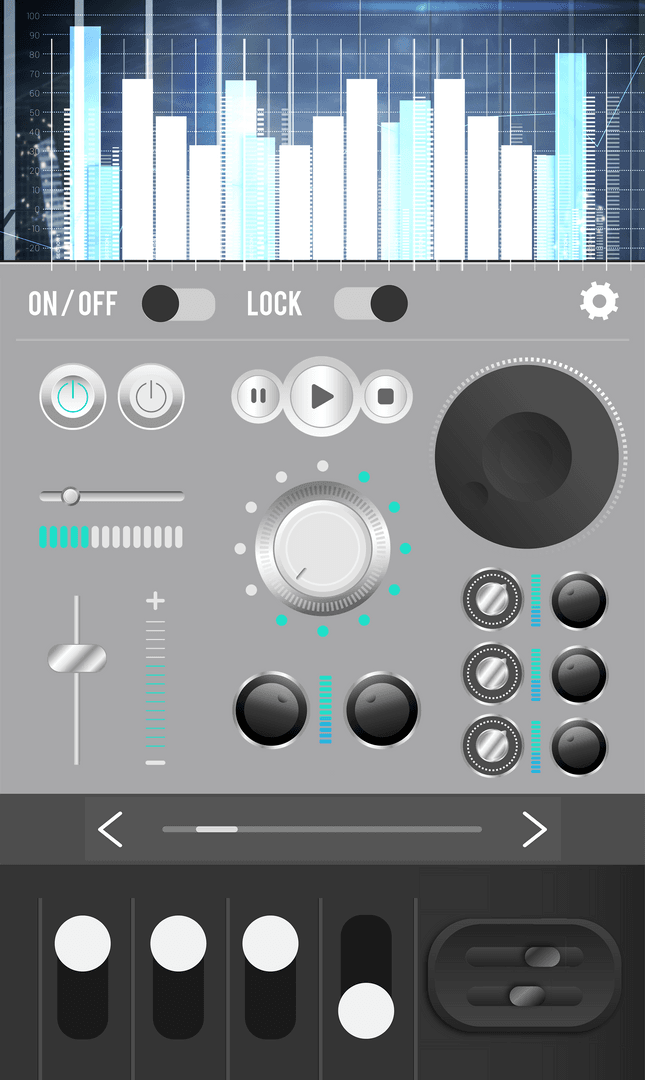 Transparent Background Modern Mixing Console Illustration