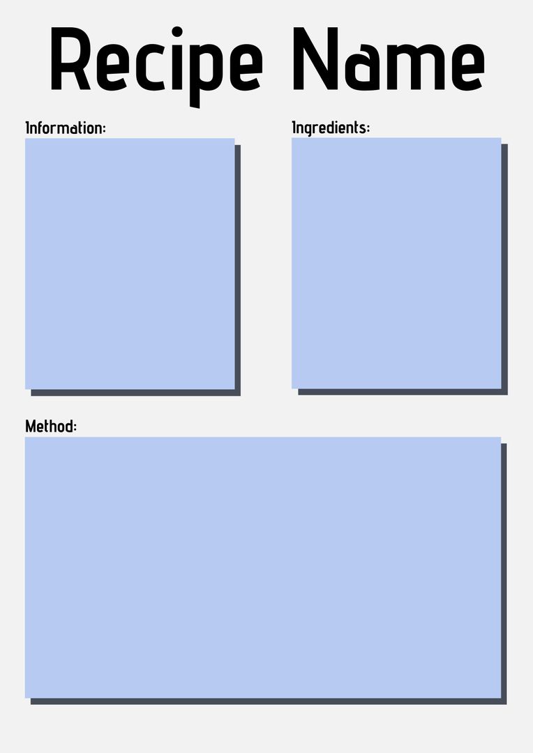 Blank Recipe Template for Personal Culinary Creations