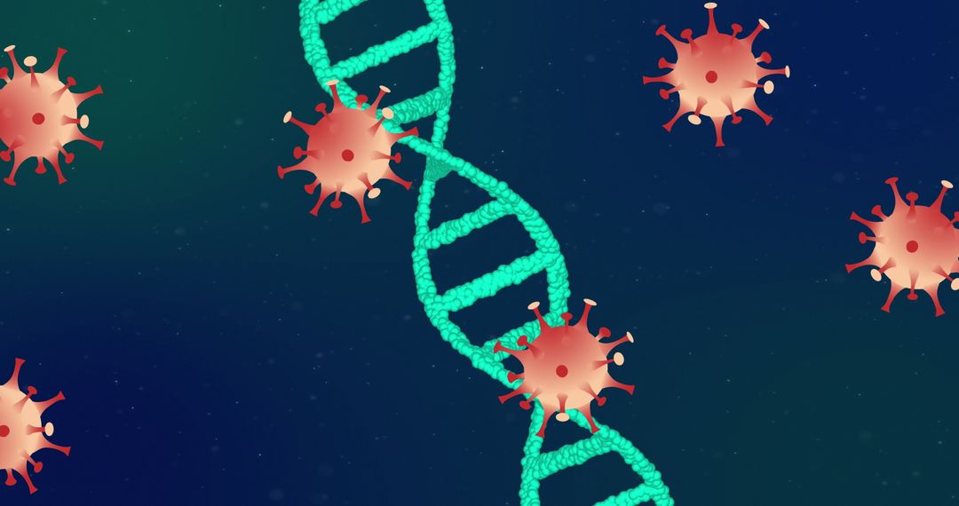 COVID-19 Cells Surrounding Rotating DNA Strand