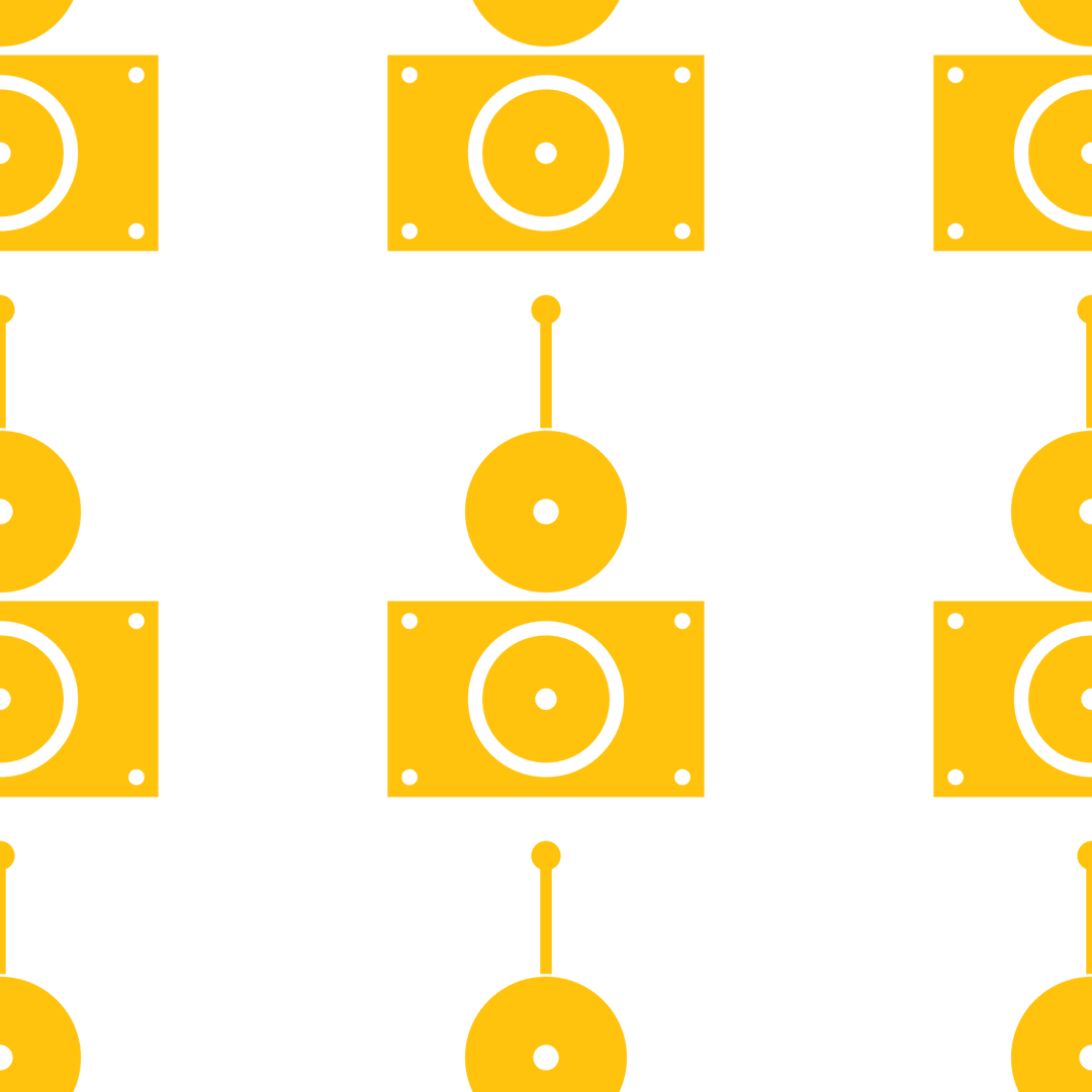 Seamless Yellow Symbol Pattern on Transparent Background