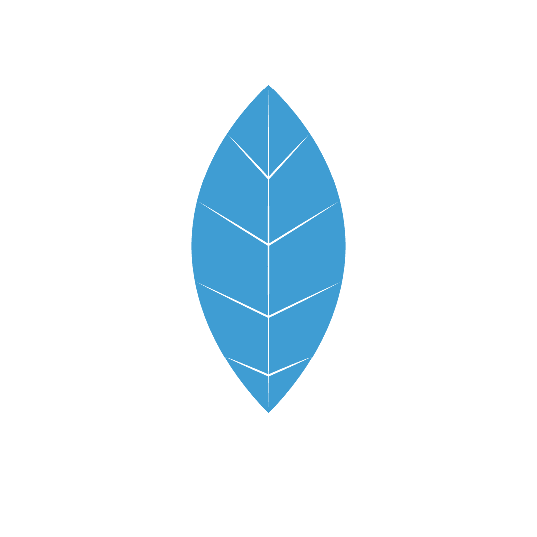 Transparent Blue Leaf Symbol in Vector Art