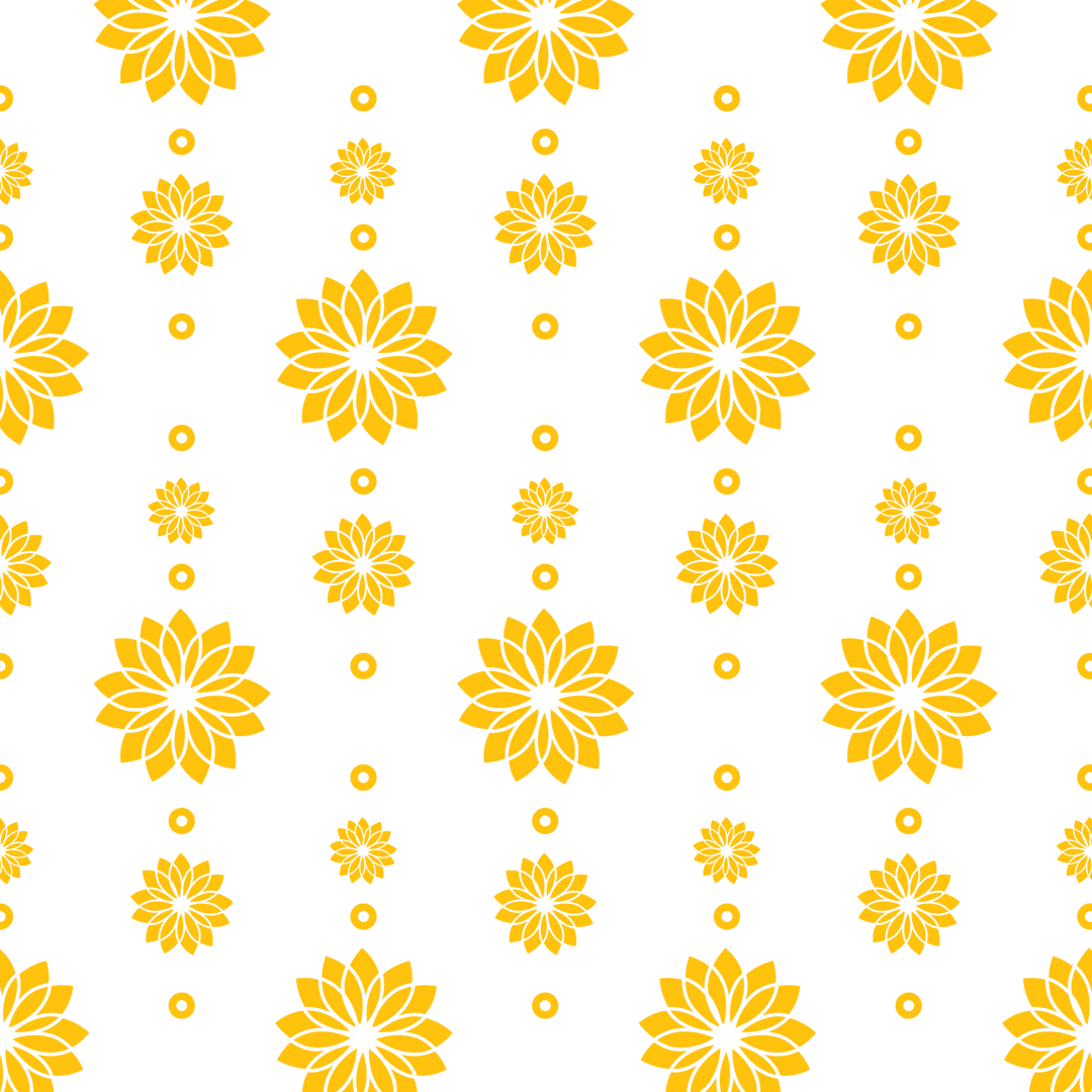 Floral vector pattern on transparent background