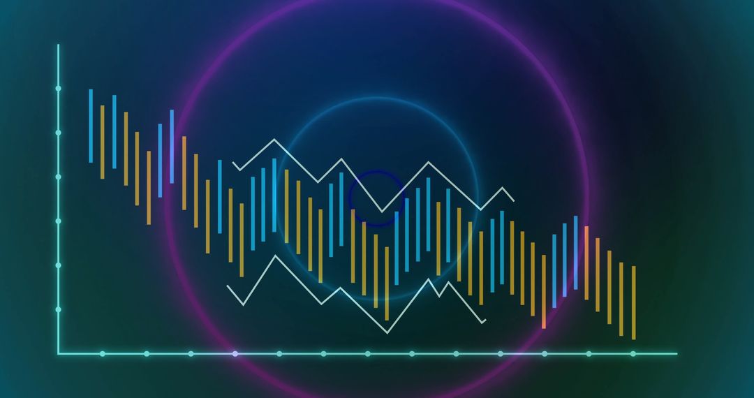 Futuristic Data Analytics Visualization in Neon Design