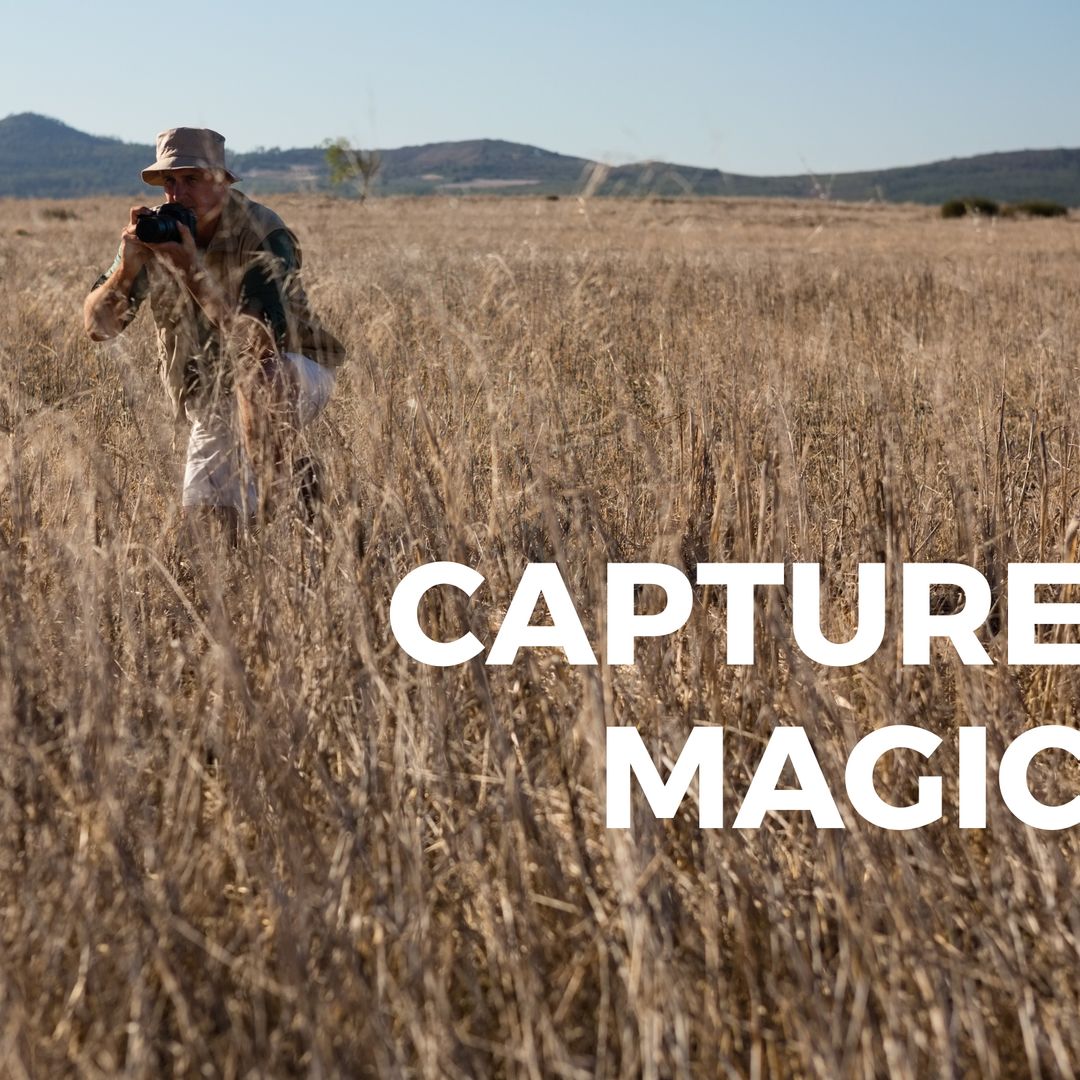 Photographer Exploring Naturist Landscape with Camera