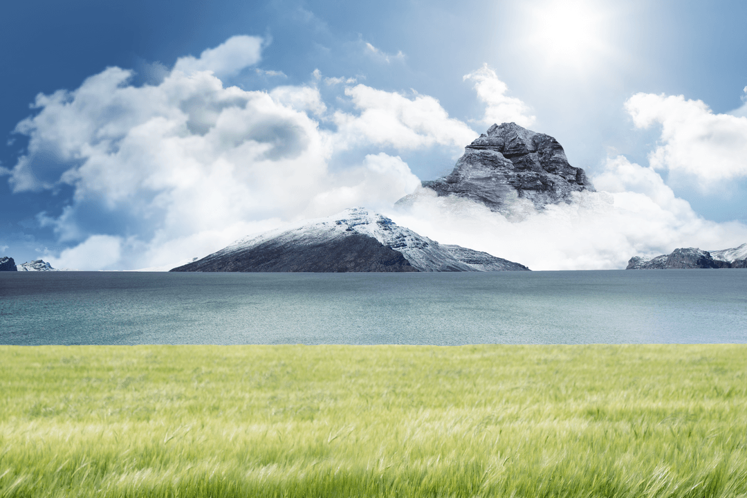 Peaceful Mountain Landscape with Transparent Background View
