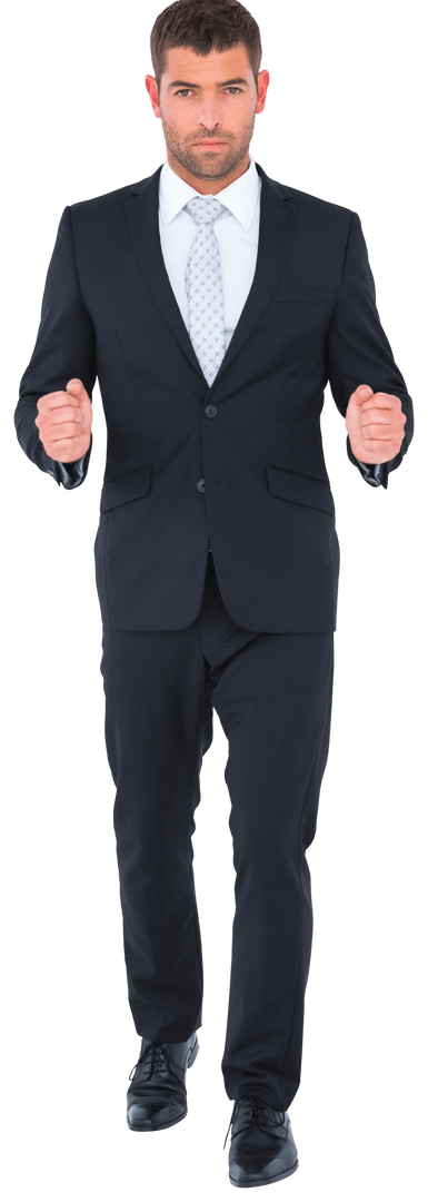 Confident Businessman Striding Forward Transparent Background